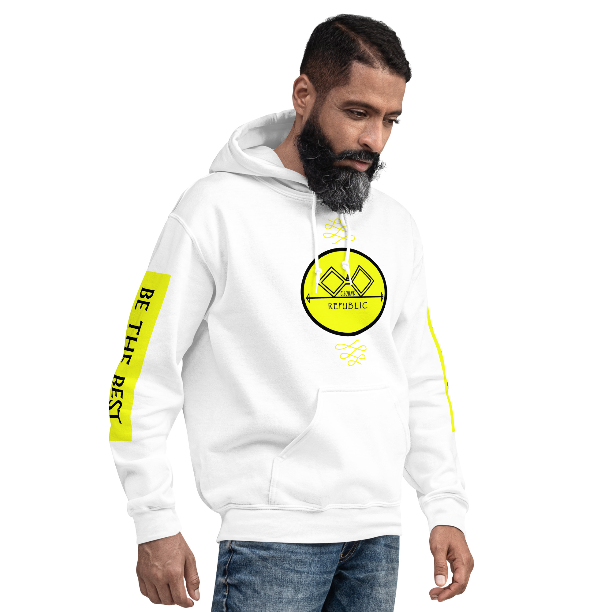 G Bound Republic Yellow Logo Unisex Hoodie - Image 17