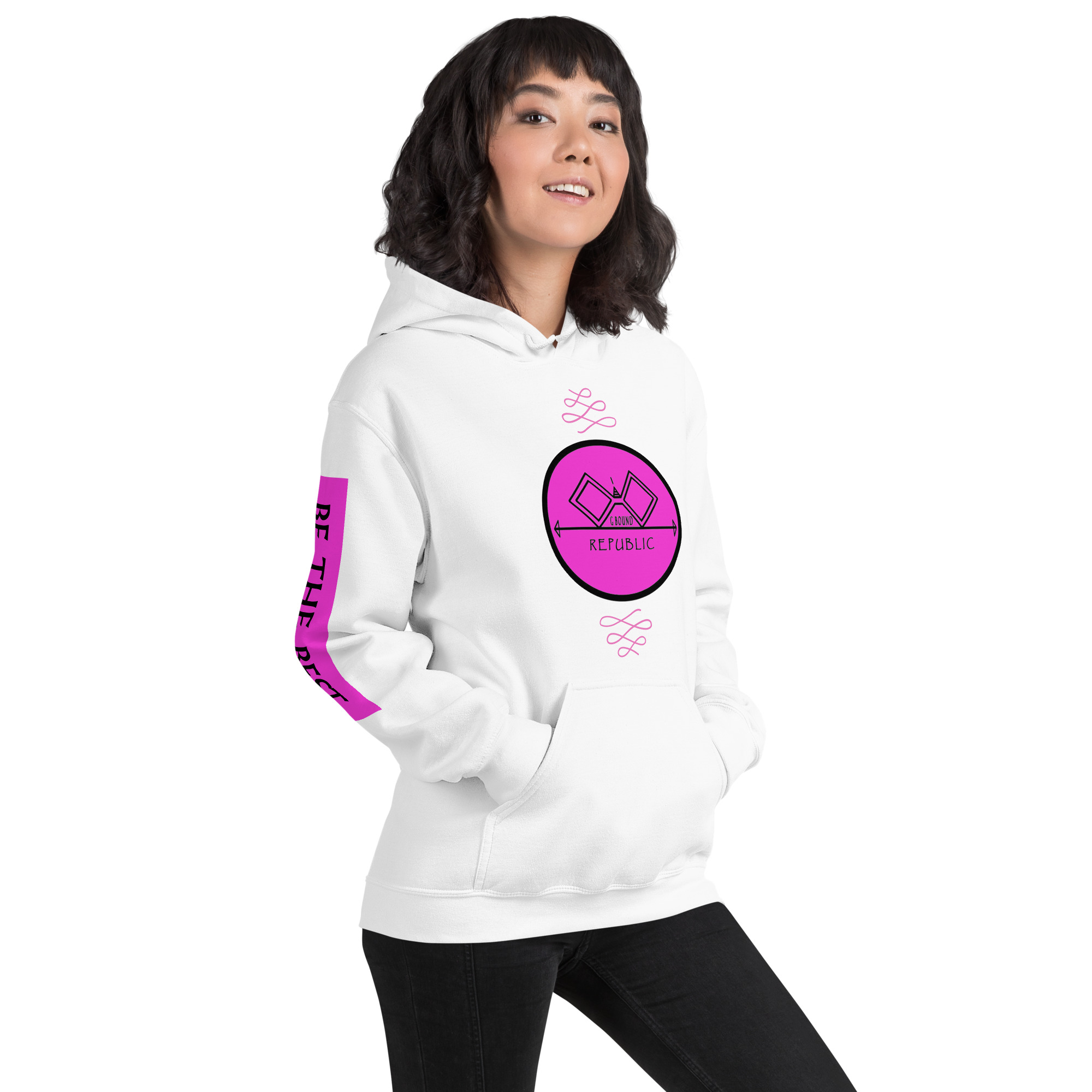 G Bound Republic Pink Logo Unisex Hoodie - Image 21