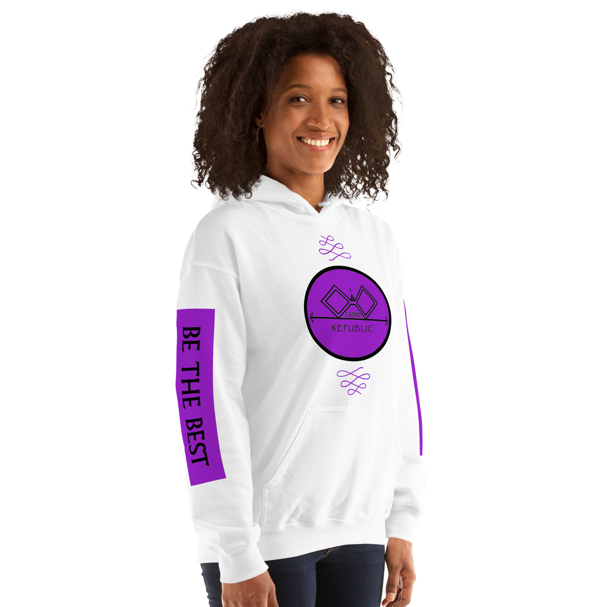 G Bound Republic Purple Logo Unisex Hoodie - Image 11