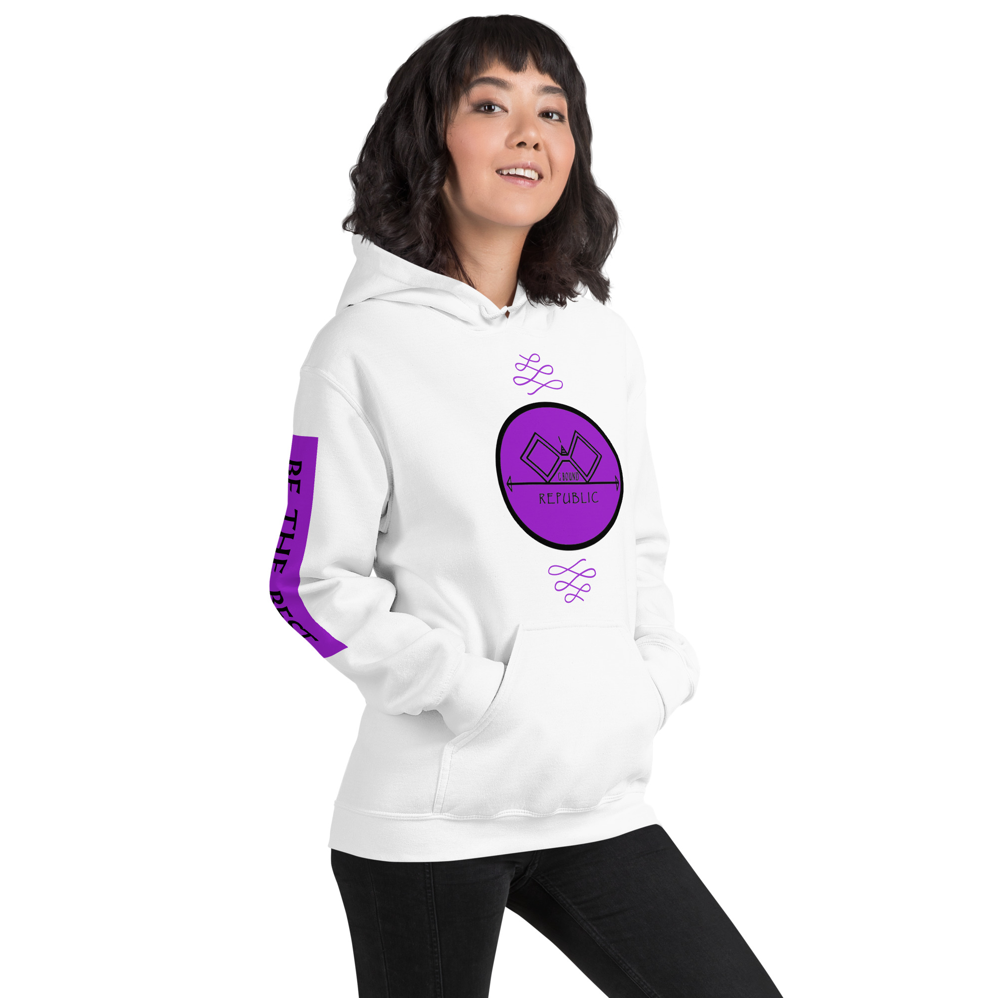 G Bound Republic Purple Logo Unisex Hoodie - Image 13