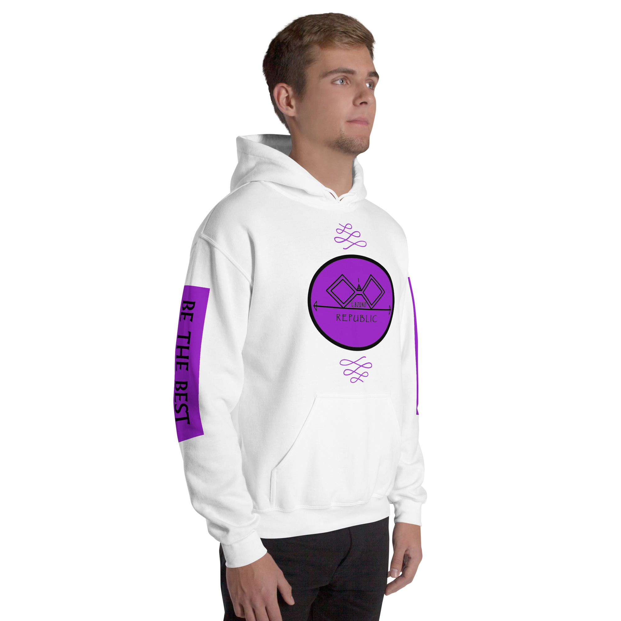 G Bound Republic Purple Logo Unisex Hoodie - Image 14