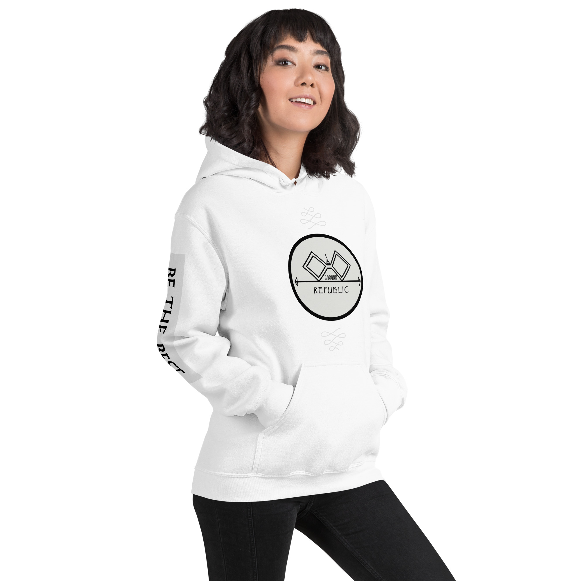 G Bound Republic Silver Logo Unisex Hoodie - Image 11