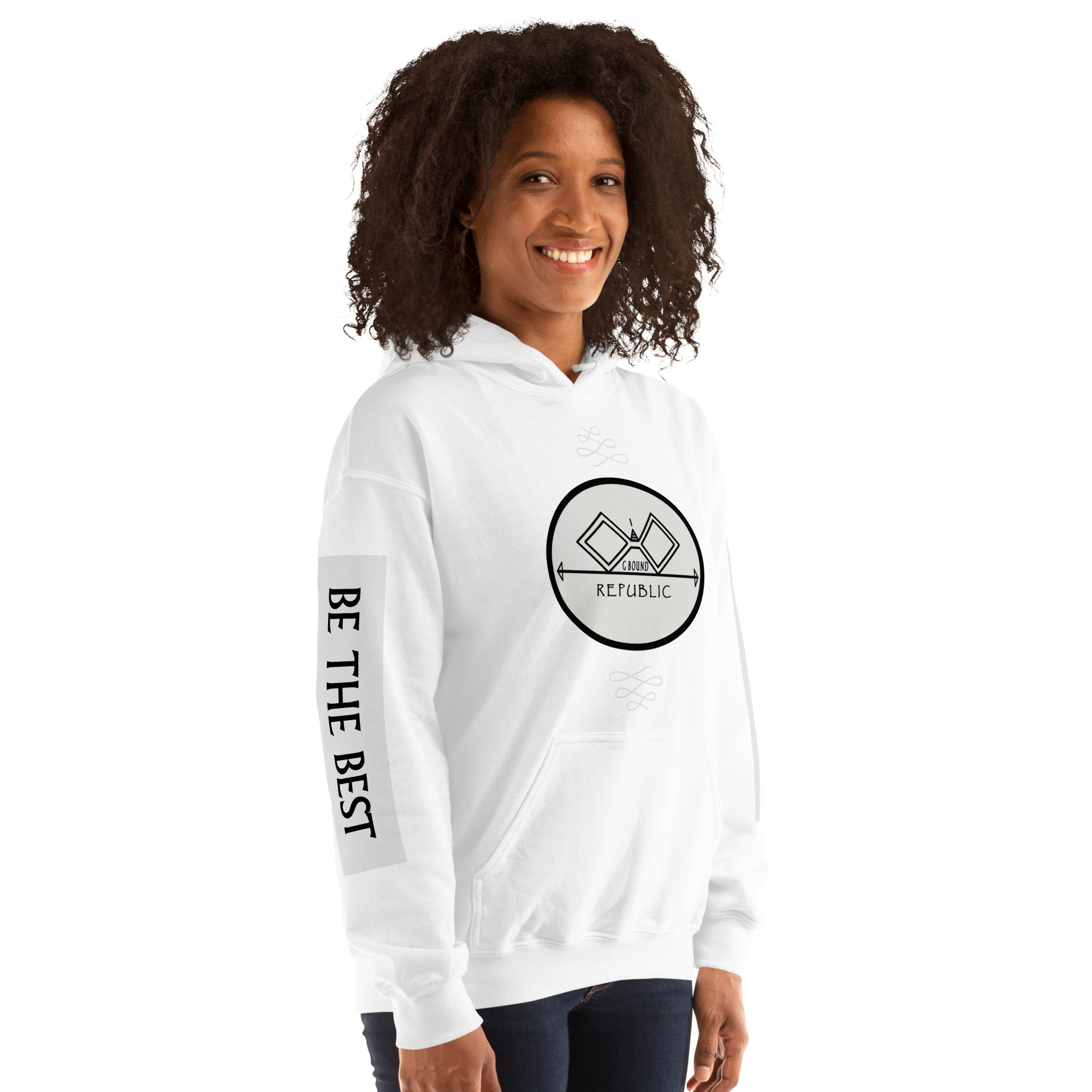 G Bound Republic Silver Logo Unisex Hoodie - Image 13