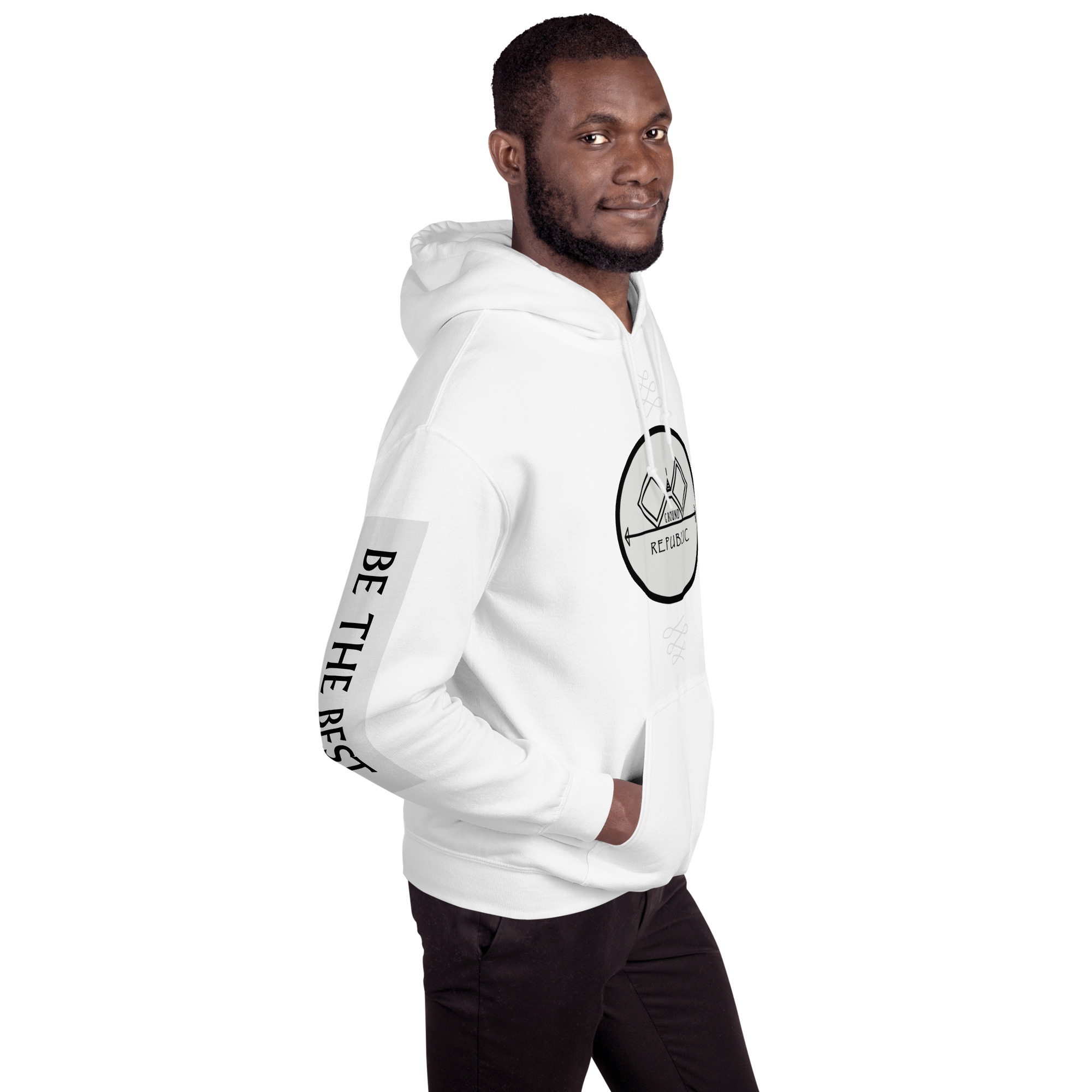 G Bound Republic Silver Logo Unisex Hoodie - Image 30